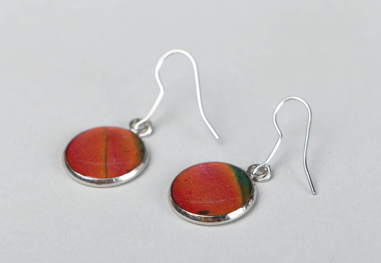 Clay Earrings with Epoxy Resin photo 2