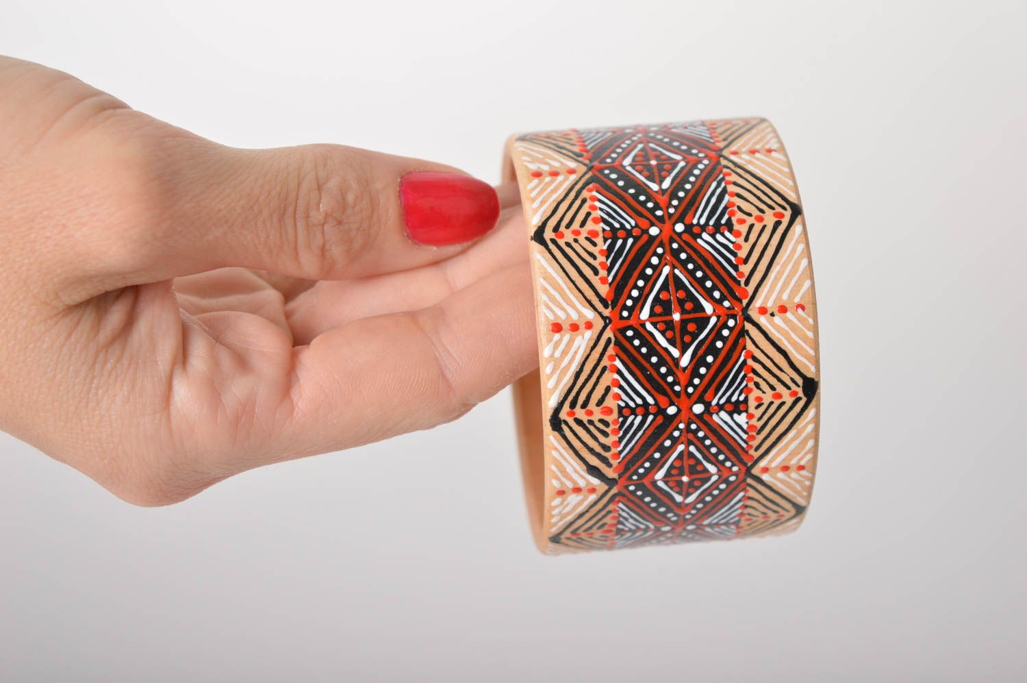Handmade Holz Armband handgemachter Schmuck Damen Armband Ethno Öko bemalt toll foto 6