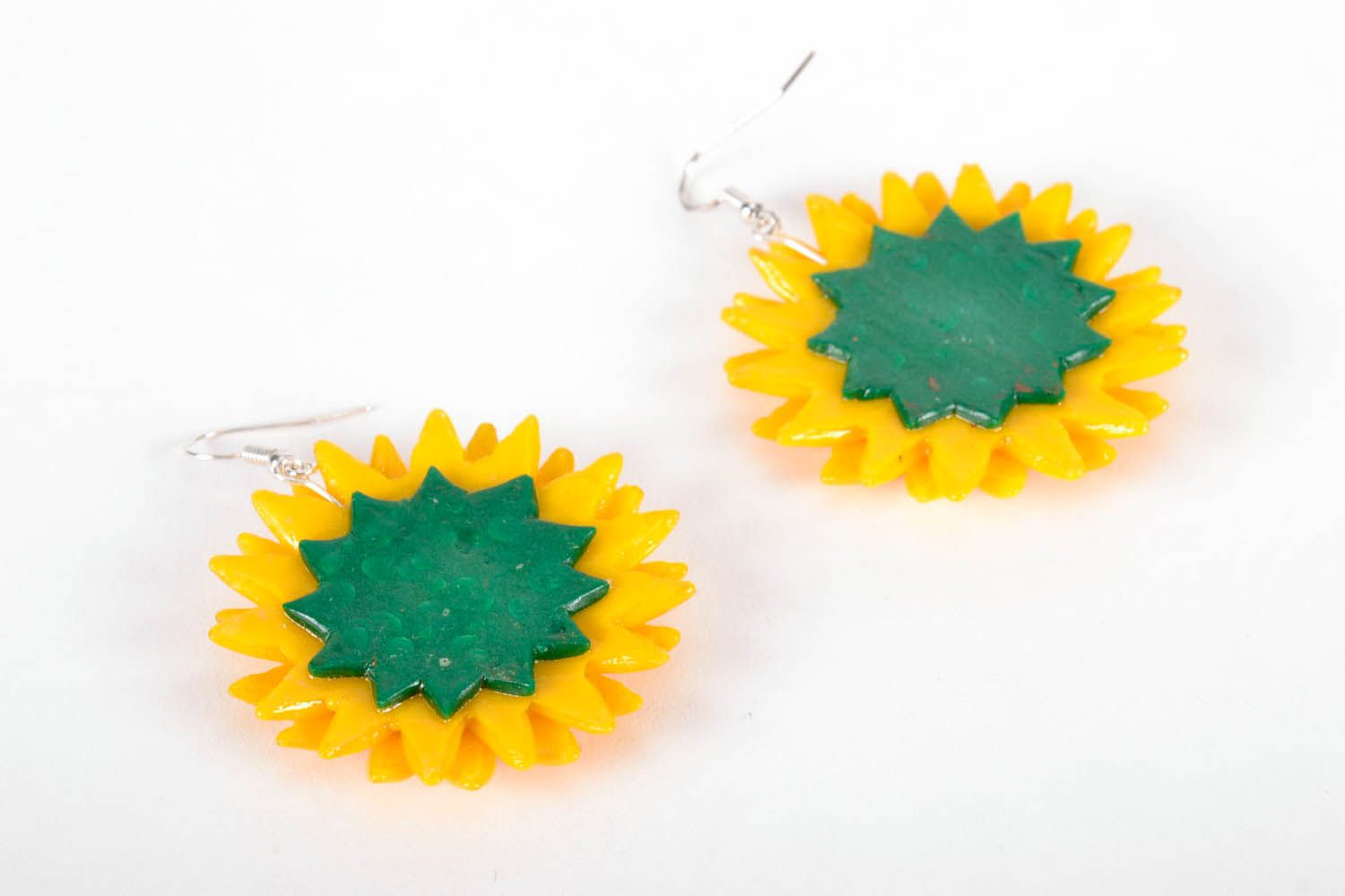 Hängende Ohrringe Sonnenblumen foto 2