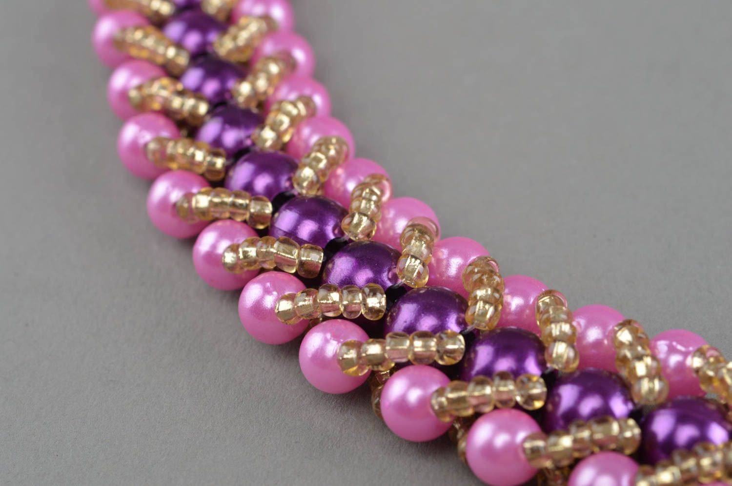 Beaded necklace handmade woven designer accessory stylish jewelry for girls photo 3
