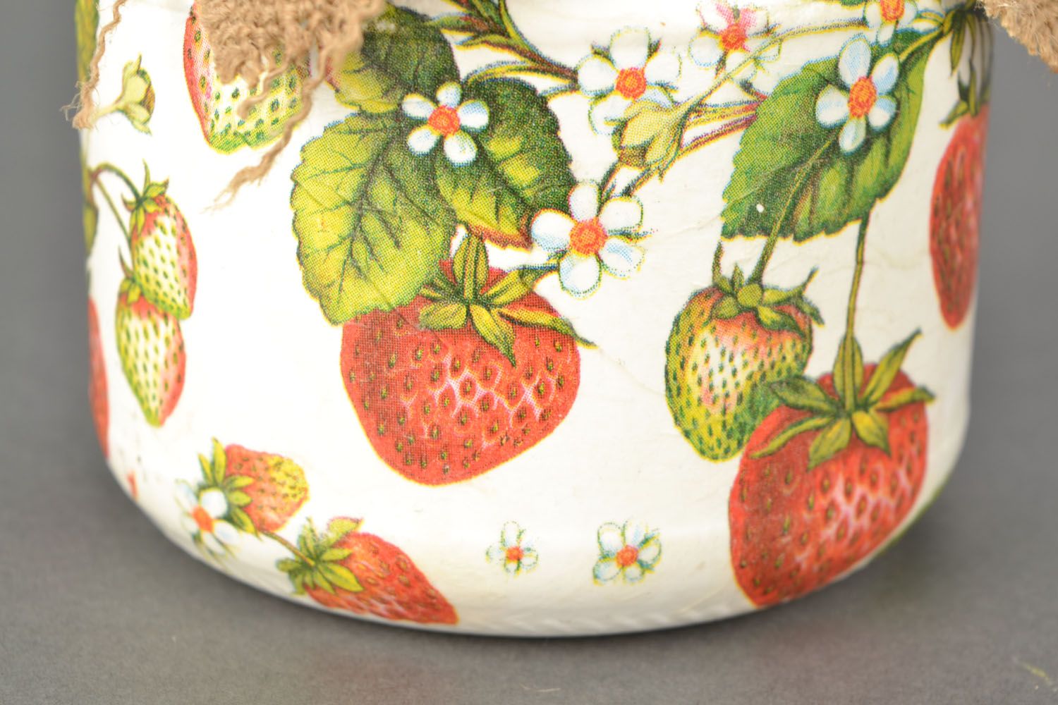 8 oz decorative handmade glass jar with a lid in strawberry pattern 1 lb photo 4