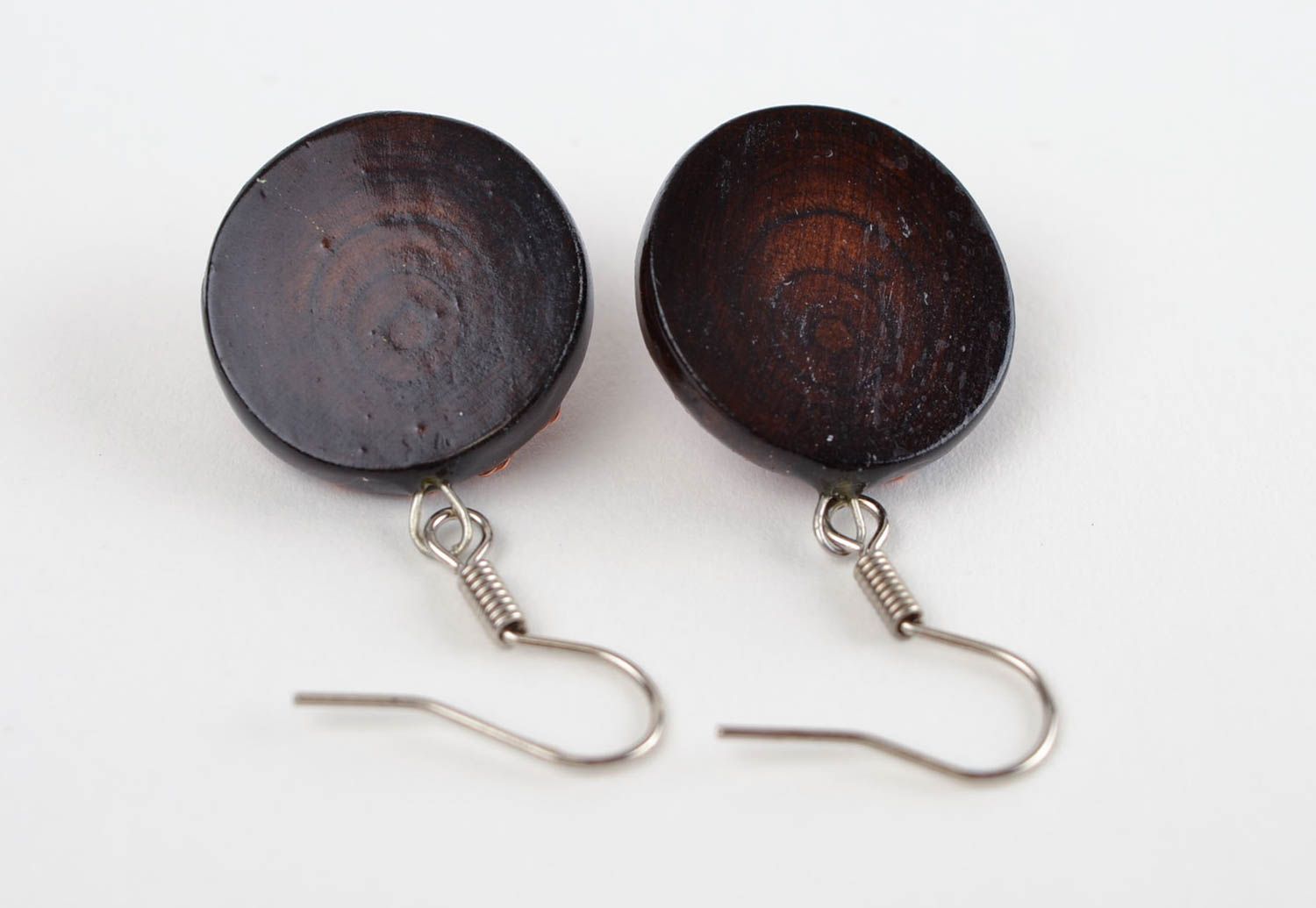 Handmade Holz Ohrringe Damen Schmuck Accessoires für Frauen mit Kupfer originell foto 5