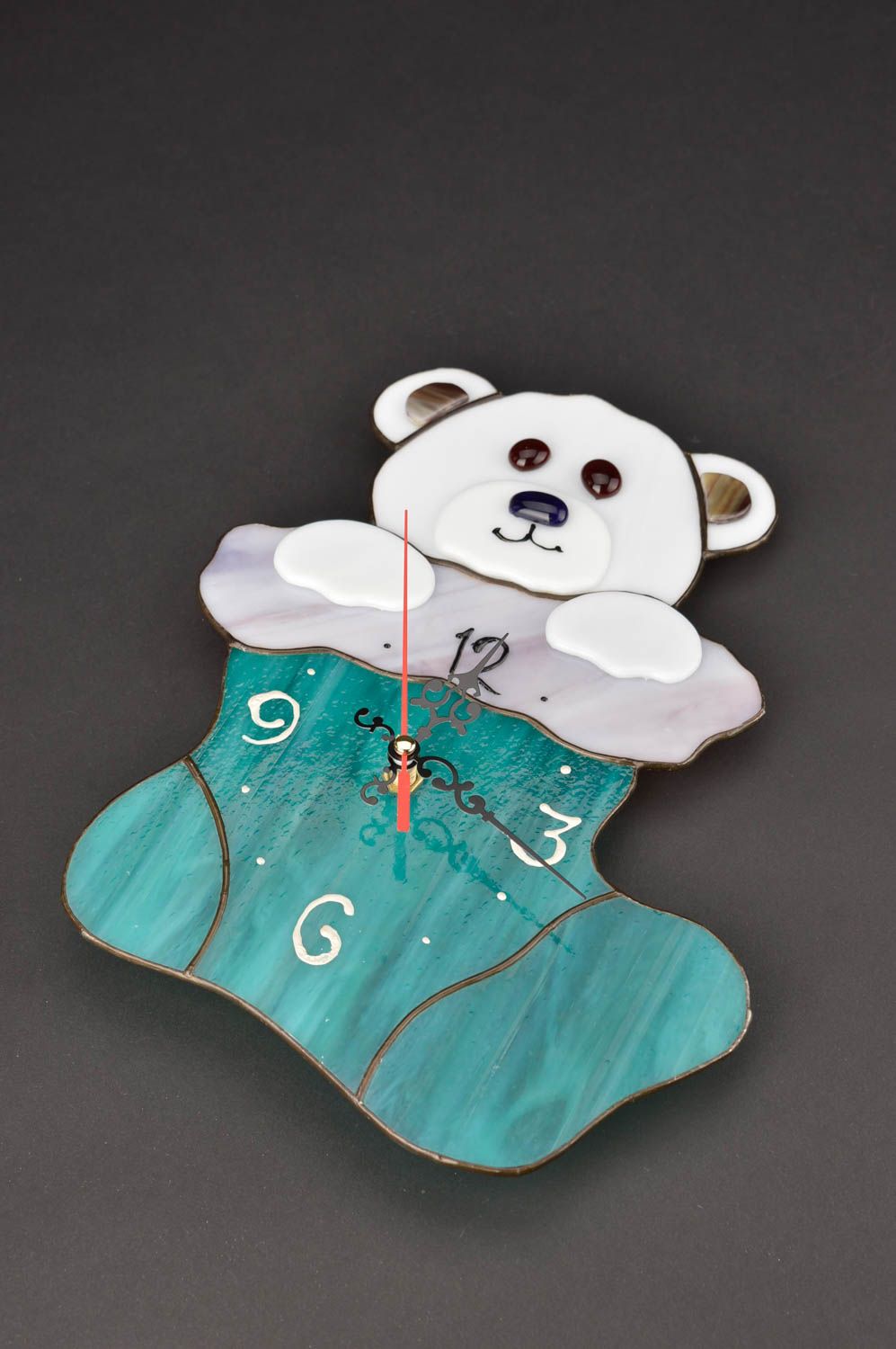 Designer Uhr Wand handgefertigt Kinderzimmer Deko Wanduhr aus Glas  foto 3