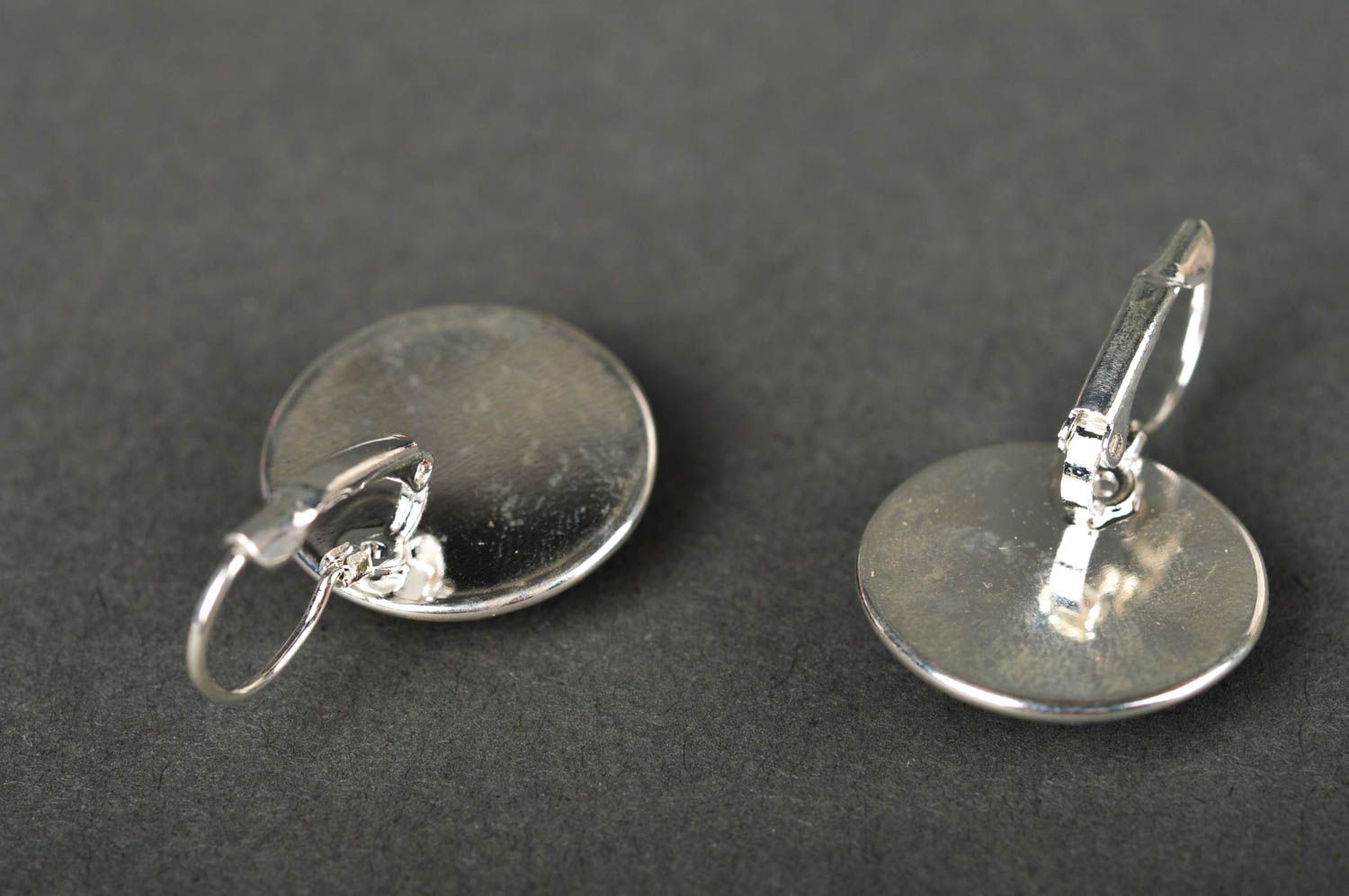 Handmade round earrings metal designer earrings stylish beautiful accessory photo 5