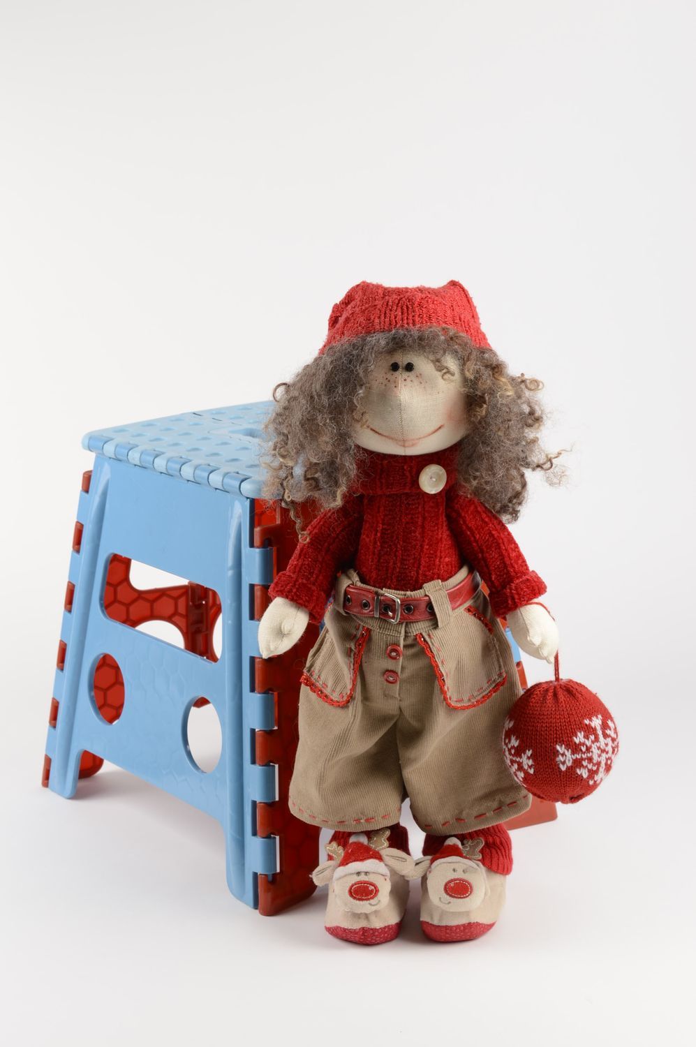 Grande poupée Jouet en tissu fait main décoratif original Cadeau pour enfant photo 5