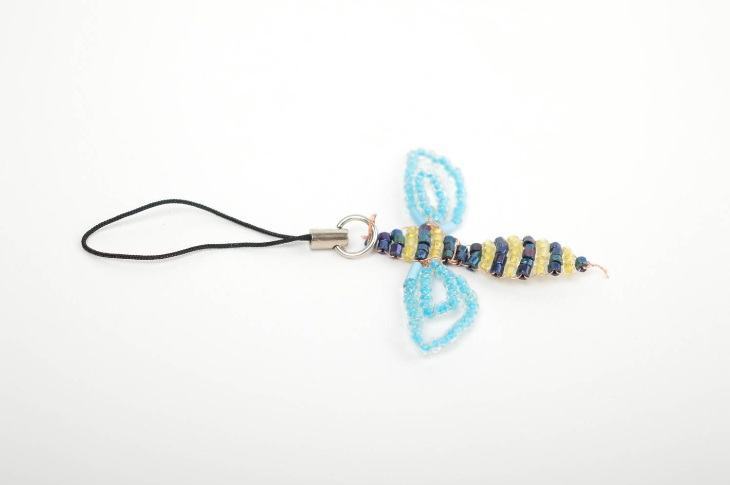 Handmade phone strap beaded keychain unusual gift design trinket souvenir chain photo 4