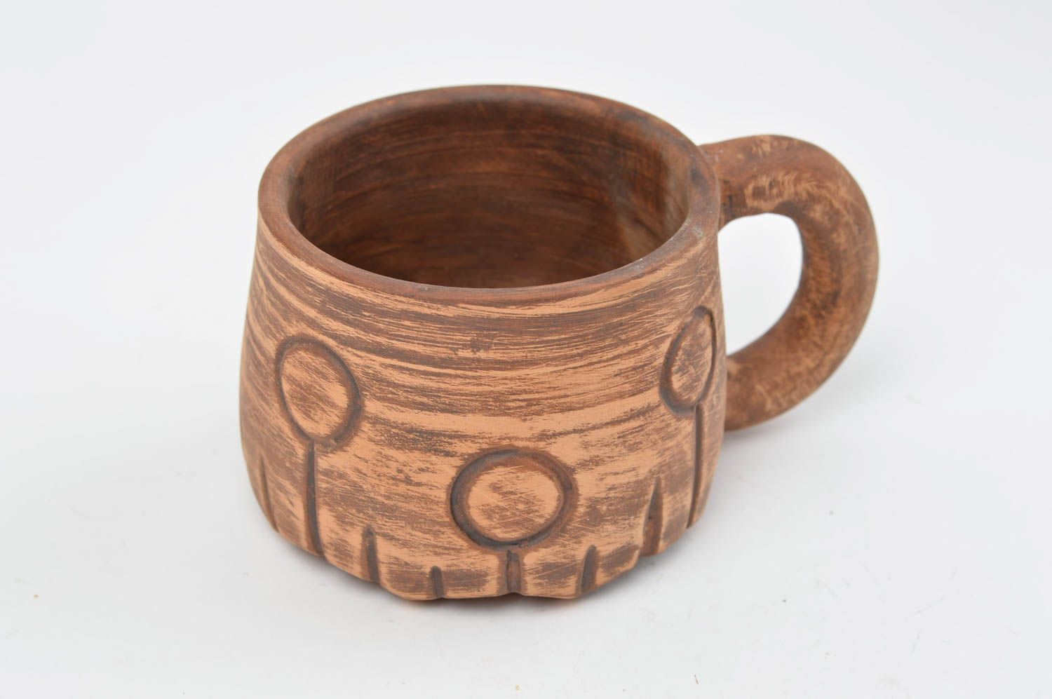 Taza original cerámica artesanal vasija de barro ancha pequeña original foto 3