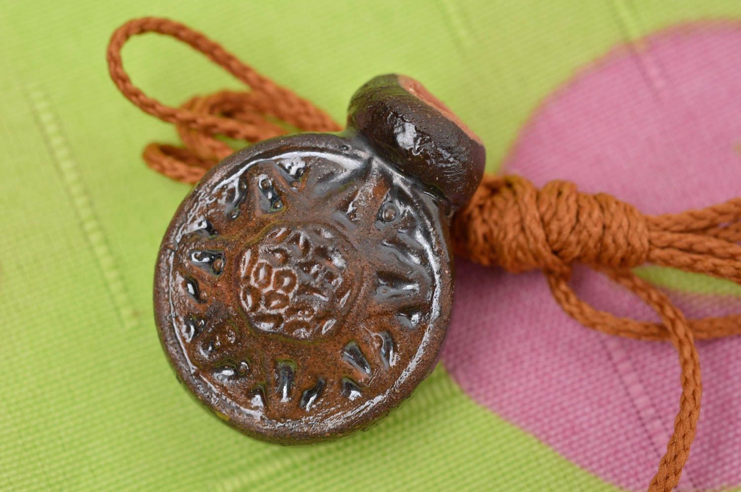 Handmade pendant necklace ceramic jewelry essential oil diffuser necklace photo 1
