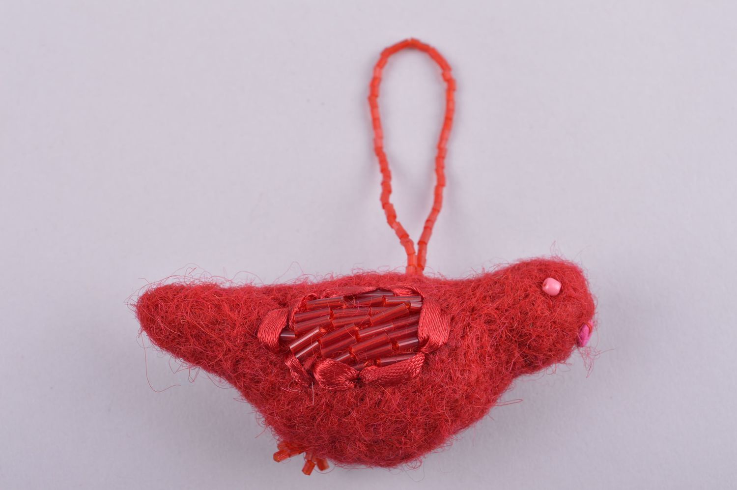Textil Spielzeug Handmade Deko Anhänger Stoff Kuscheltier Designer Geschenk rot foto 3