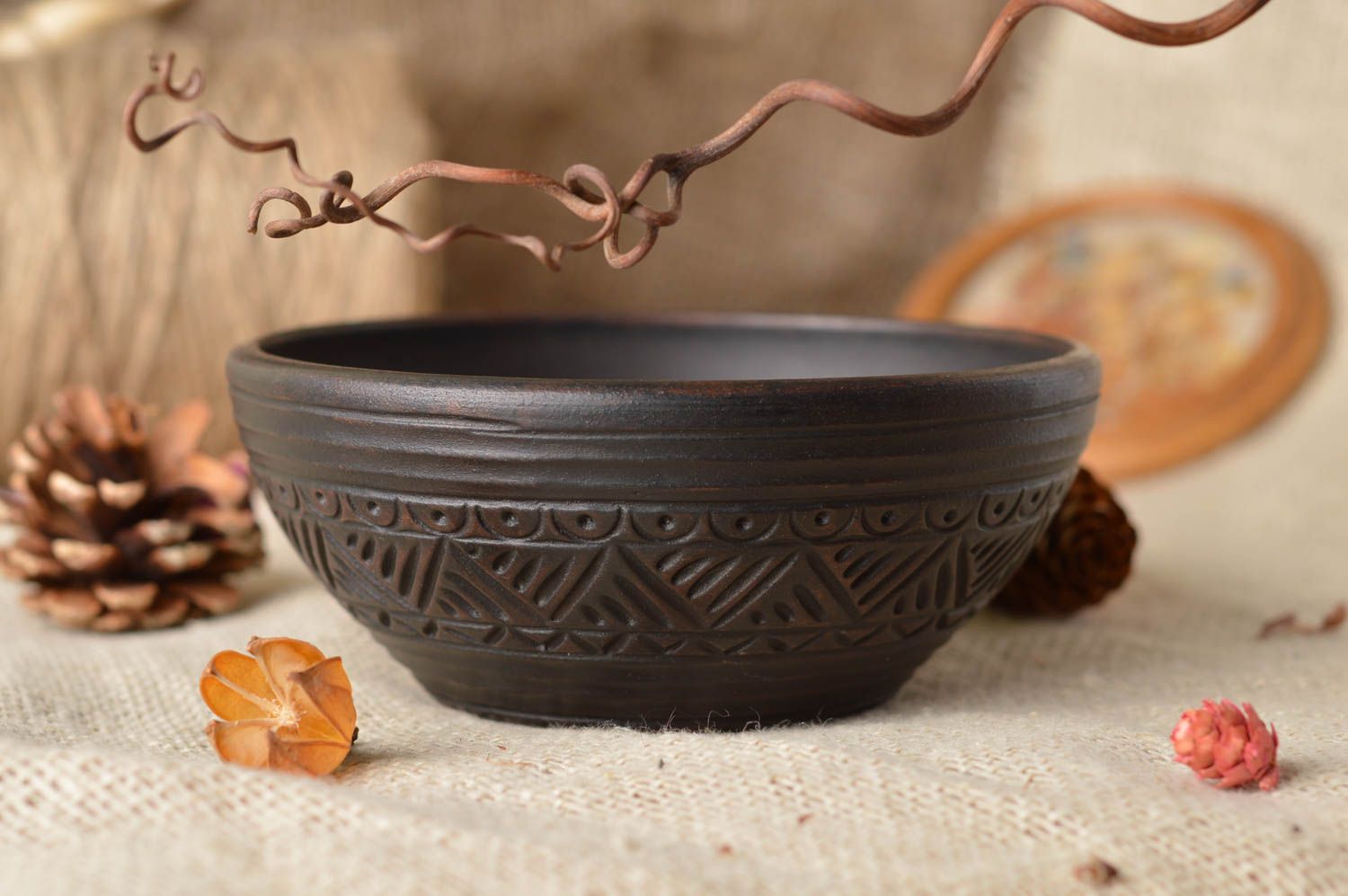 Plato hondo de cerámica hecho a mano original hermoso con capacidad de 100 ml foto 1