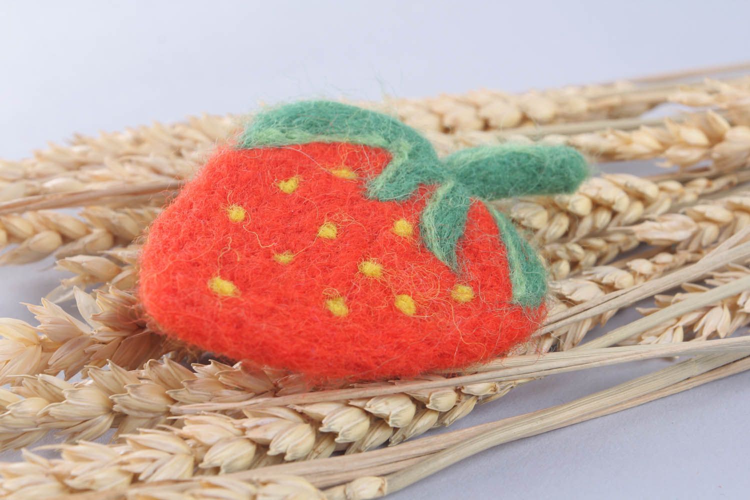 Brooch made ​​of wool using the technique of dry felting photo 1