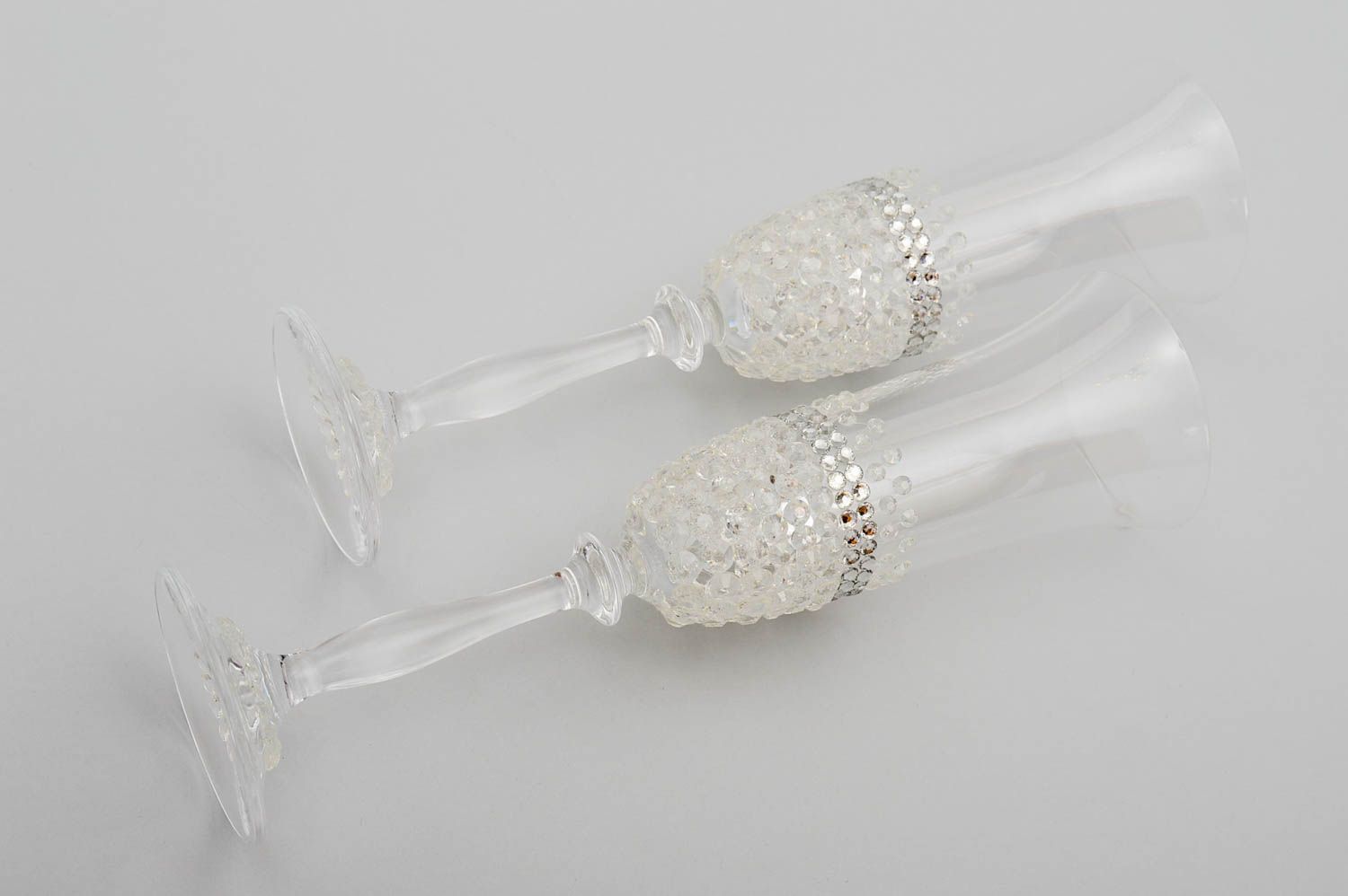 Handmade wedding glasses elegant wedding accessories 2 beautiful glasses photo 4
