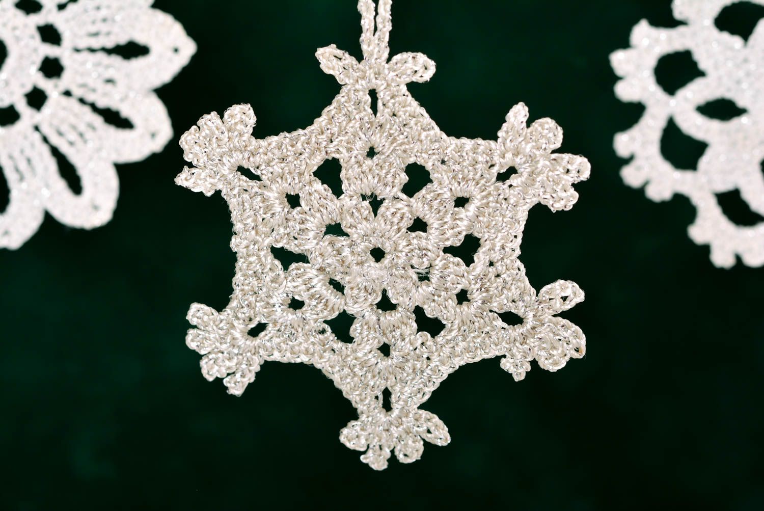 Handmade interior hanging stylish Christmas tree toy decorative snowflake photo 1