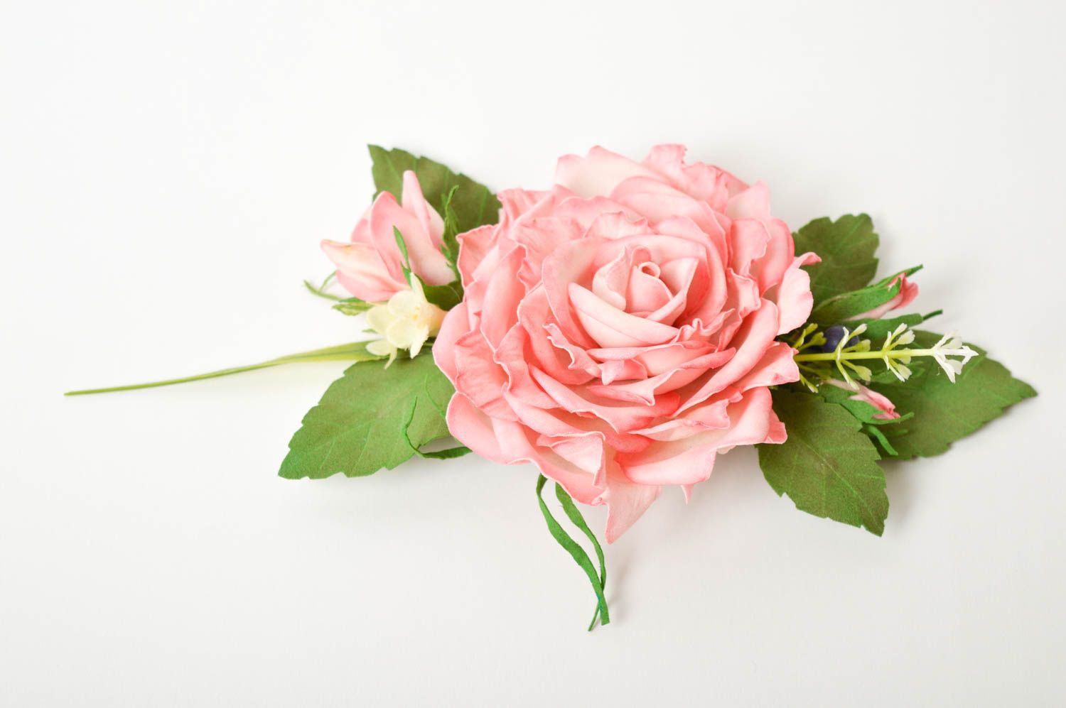 Заколка-цветок ручной работы украшение для волос авторский аксессуар Роза фото 2