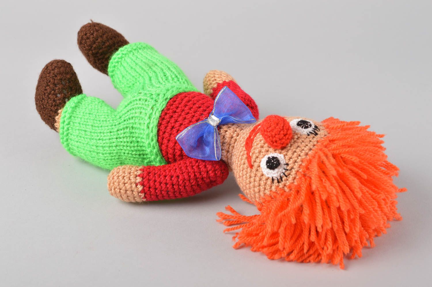 Мягкая игрушка ручной работы игрушки крючком детская игрушка Смешной клоун фото 4