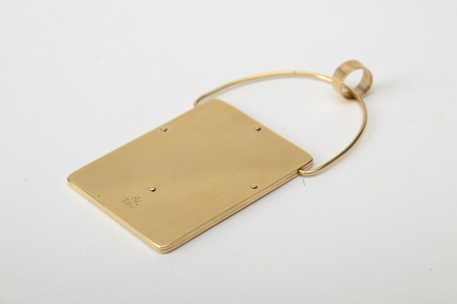 Steampunk brass rectangular fashion handmade pendant stylish accessory photo 4
