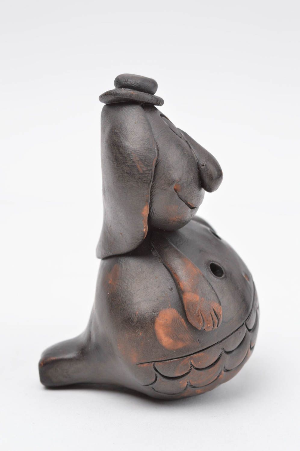 Сувенир из керамики статуэтка ручной работы фигурка глиняная свистулька Водяной фото 3