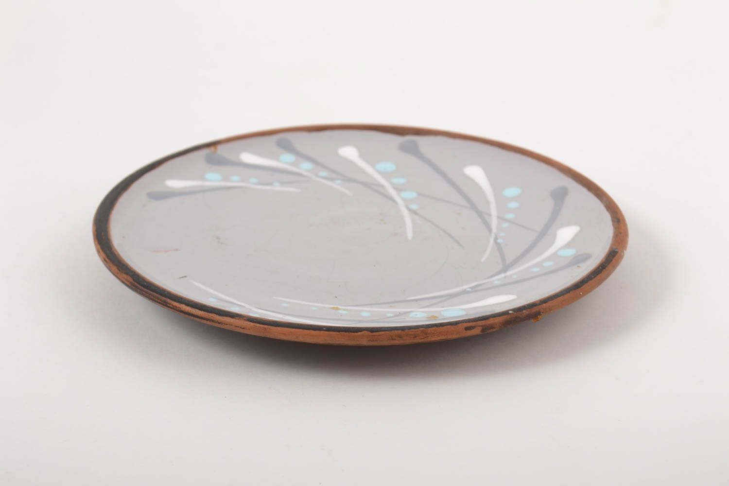 Plato de cerámica decorado hecho a mano utensilio de cocina vajilla moderna foto 2