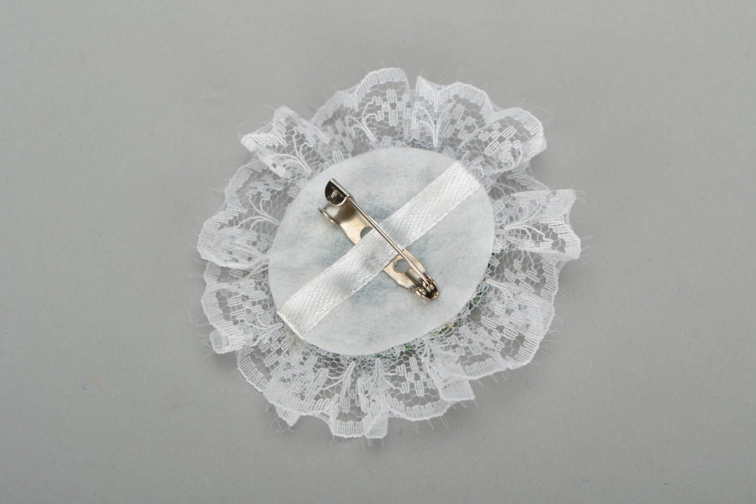Brooch with lace Green photo 4