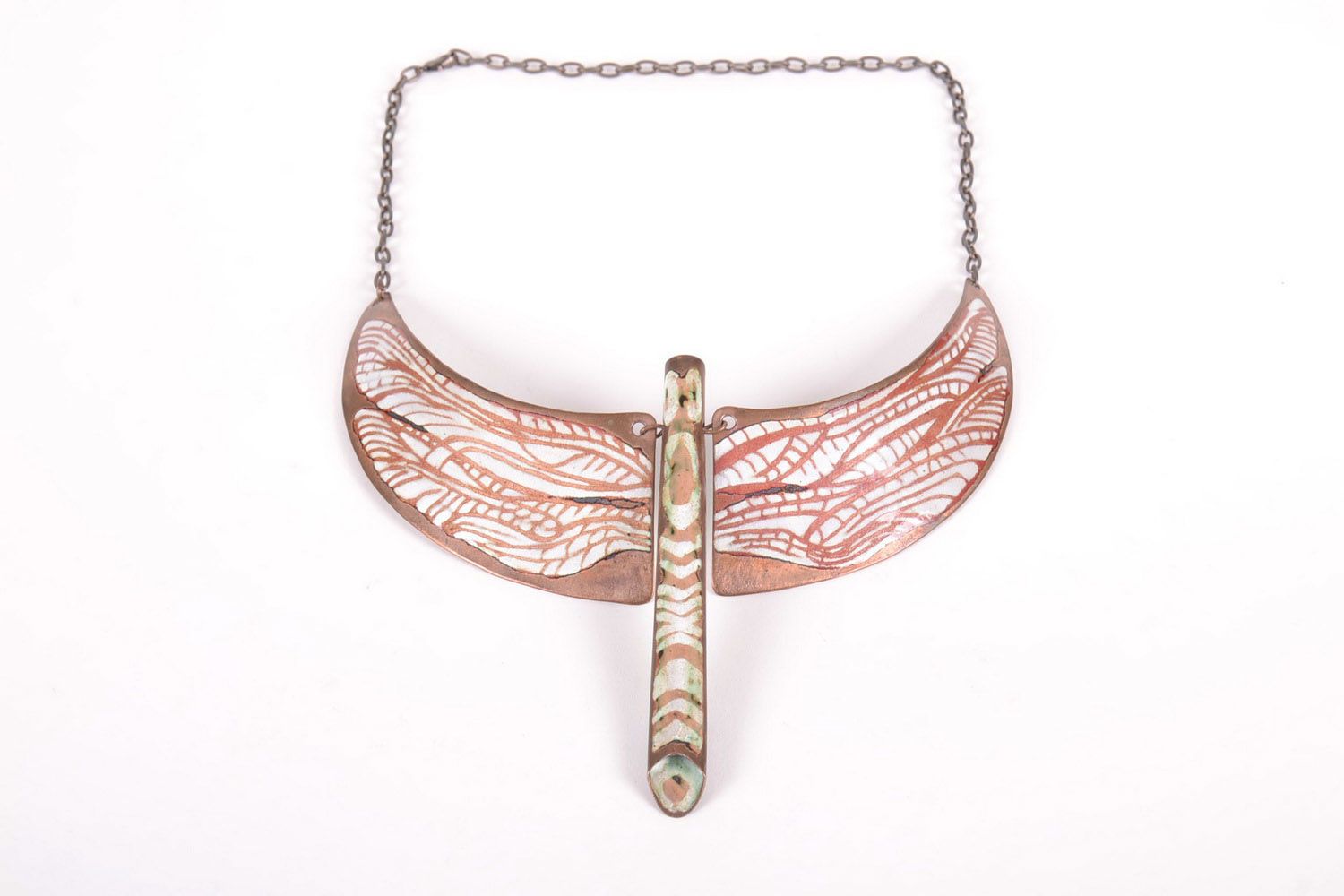 Copper necklace with painting photo 4