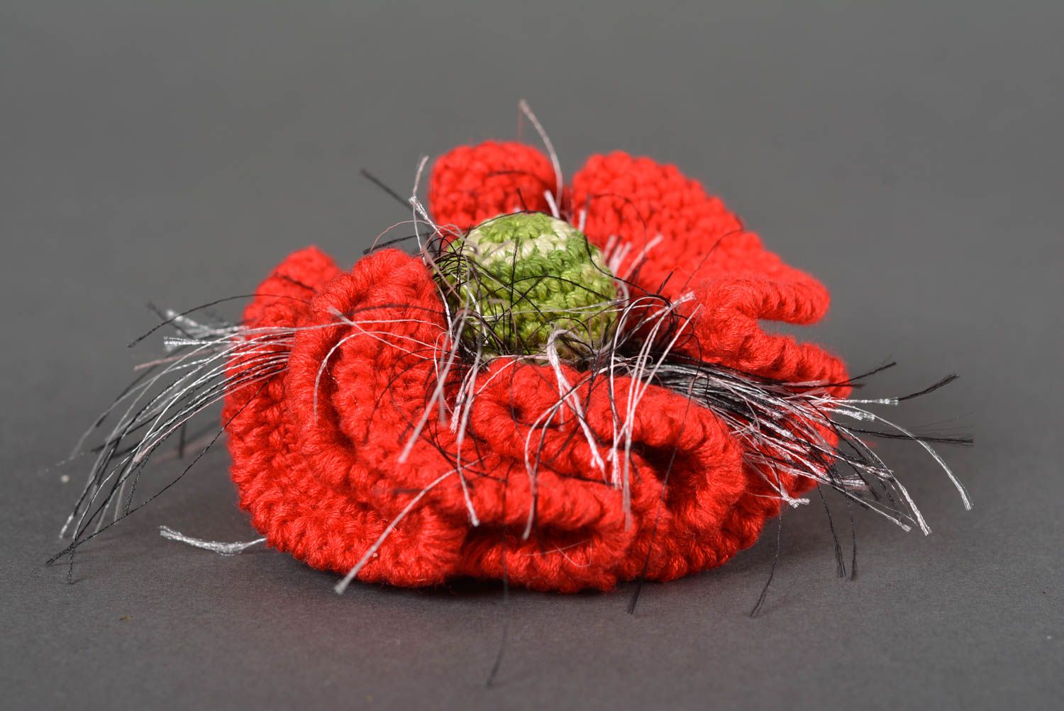 Handmade cute hair tie crocheted hair accessory present flower hair tie photo 5
