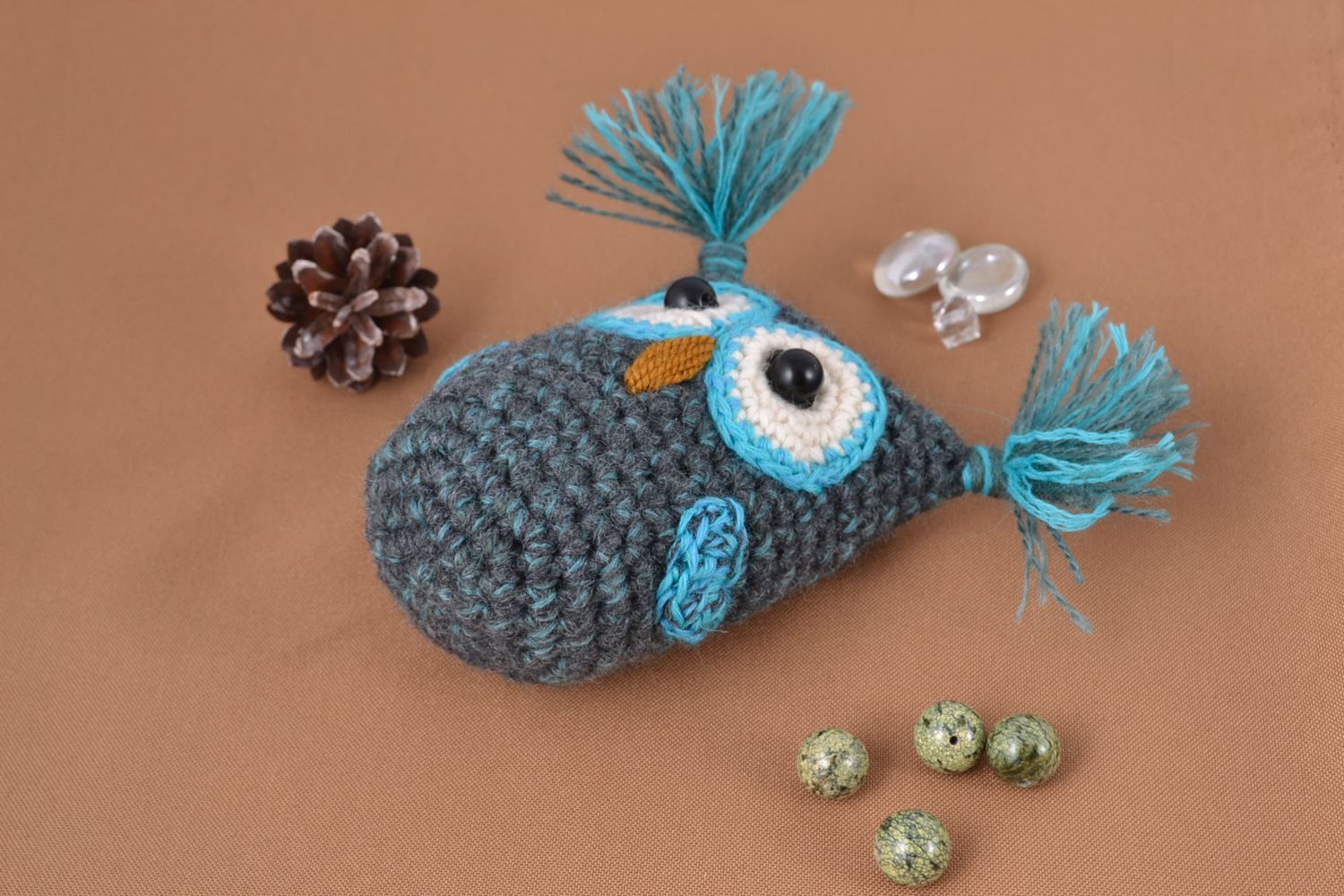 Soft crochet toy owl for children photo 1