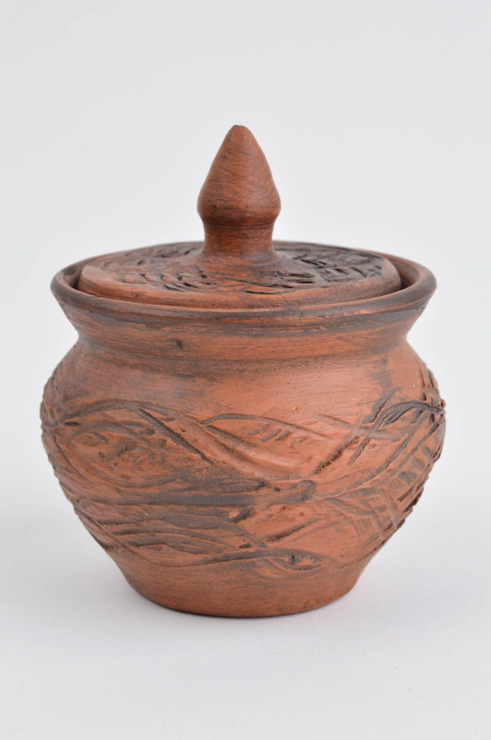 Pote de barro para cocina cerámica artesanal modelada elemento decorativo foto 3