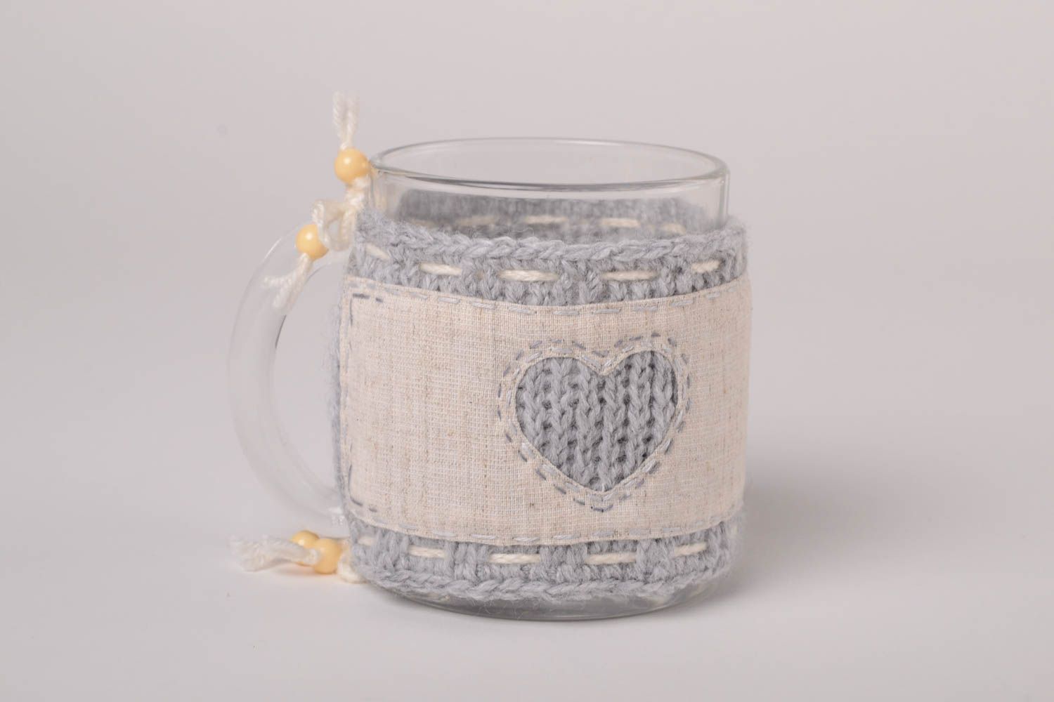 Cache-mug tricot fait main Couvre-mug en acrylique Accessoire original photo 1