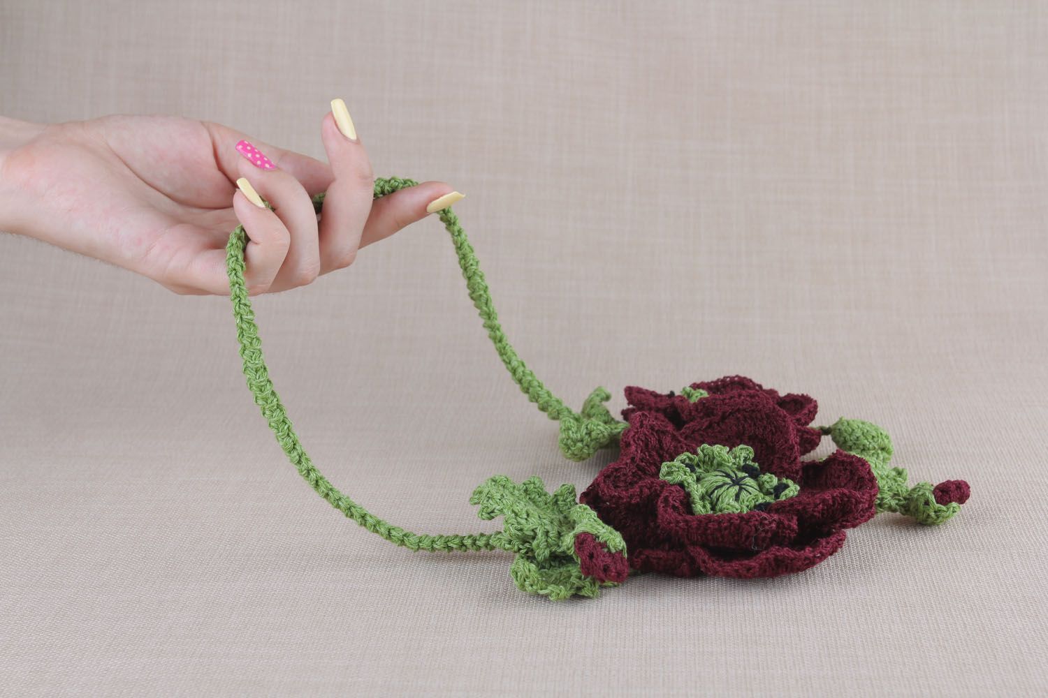 Homemade crochet necklace photo 5