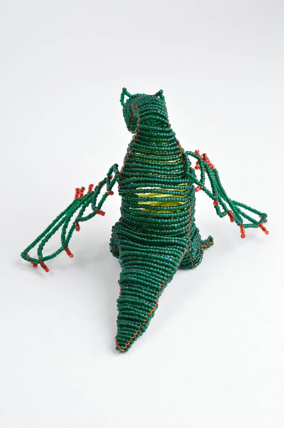 Figura de abalorios hecha a mano decoración de hogar regalo original dragón foto 4