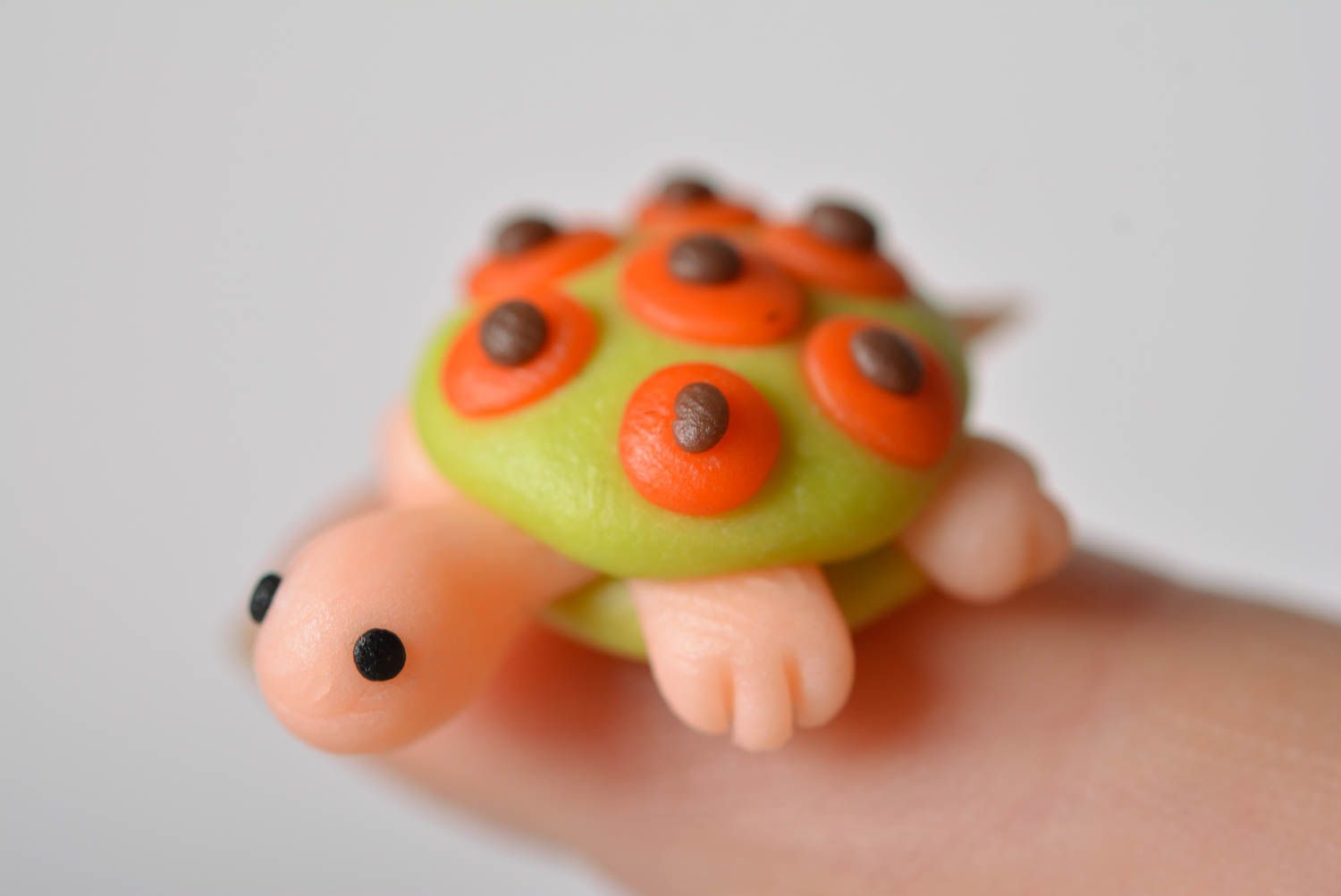 Handmade polymer clay figurine unique designer stylish interior turtle toy photo 4
