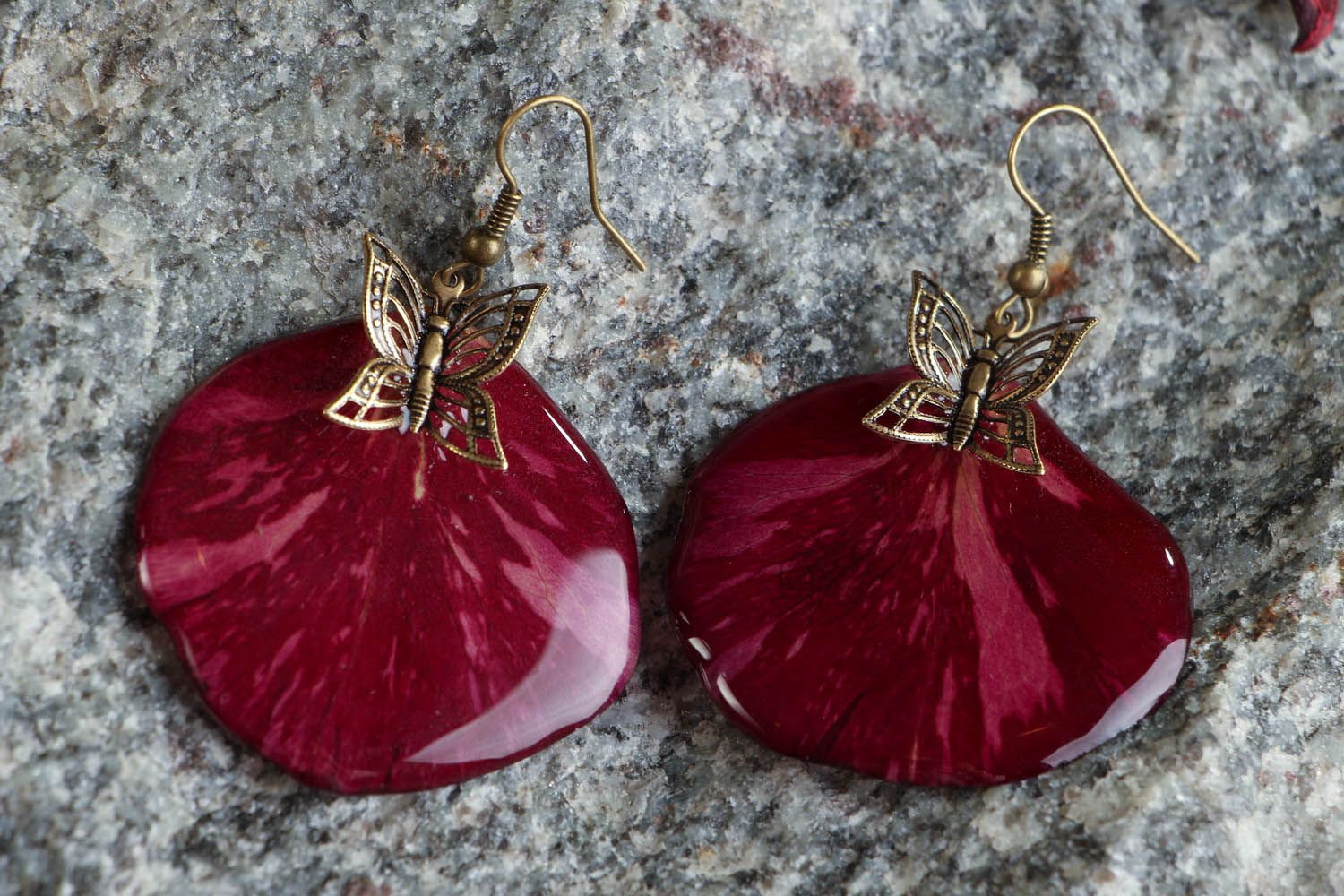 Earrings with Rose Petals photo 3