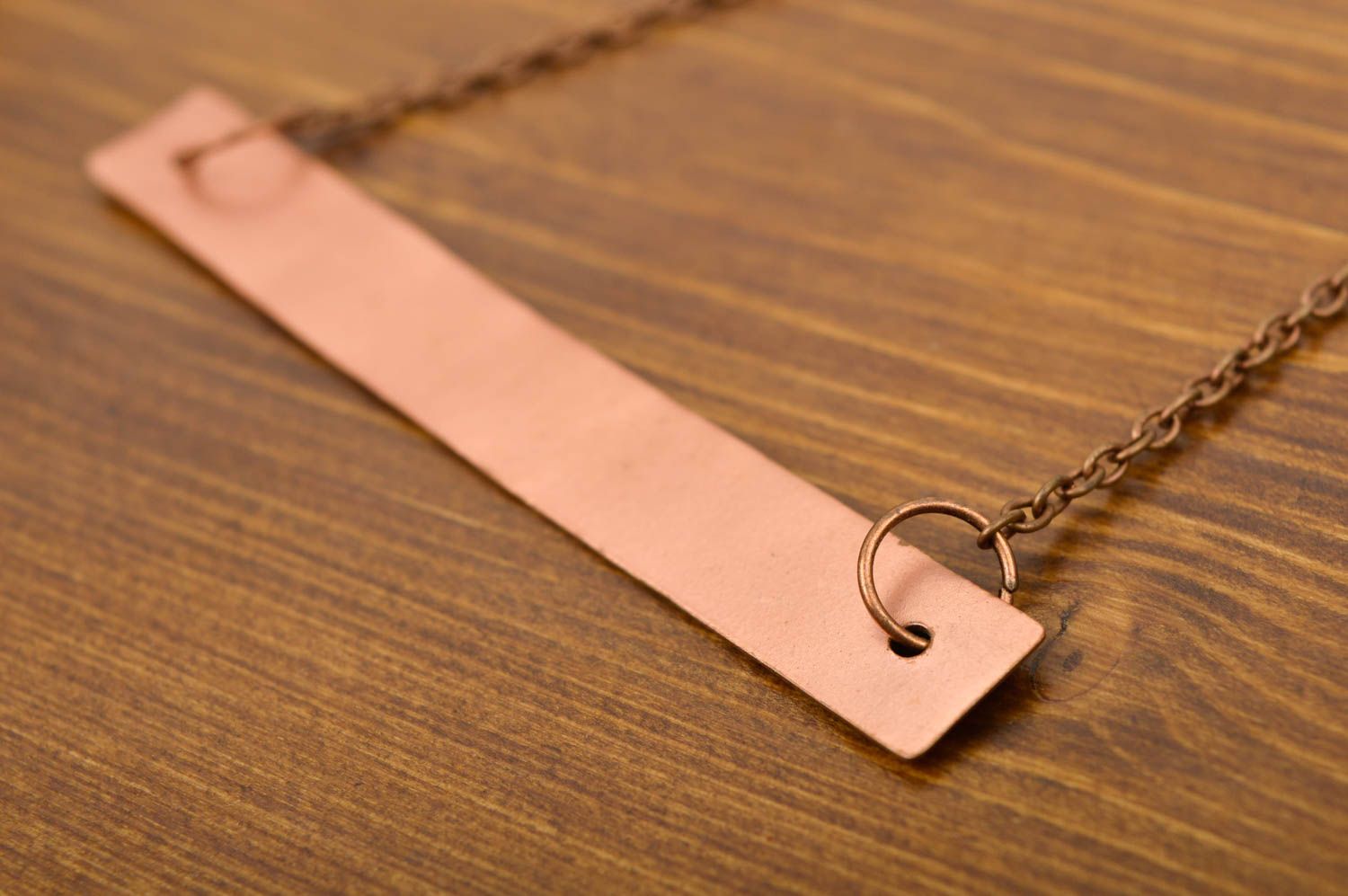 Handmade copper accessory stylish unusual pendant beautiful jewelry gift photo 2