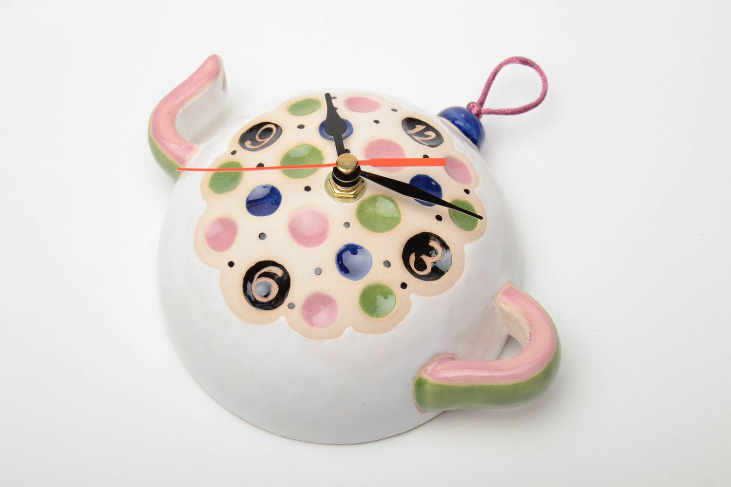 Ceramic clock in the shape of teapot photo 2