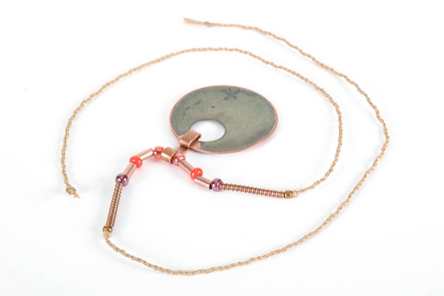 Anhänger aus Kupfer Halskette für Frauen Schmuck handgemacht grell schön modisch foto 3