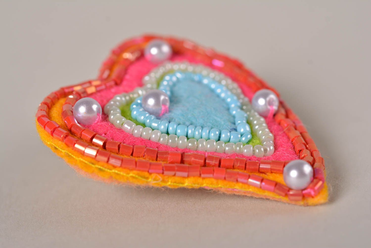Handmade Schmuck Brosche Geschenk für Frauen Accessoires für Frauen Herz rosa foto 5