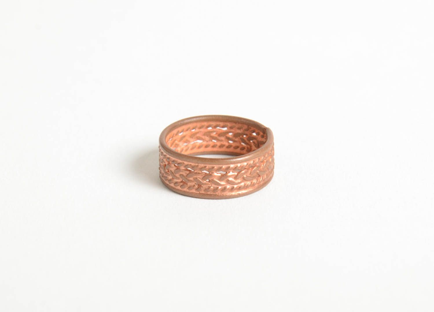 Handmade Schmuck Ring aus Kupfer Damen Modeschmuck Accessoire für Frauen breit foto 4