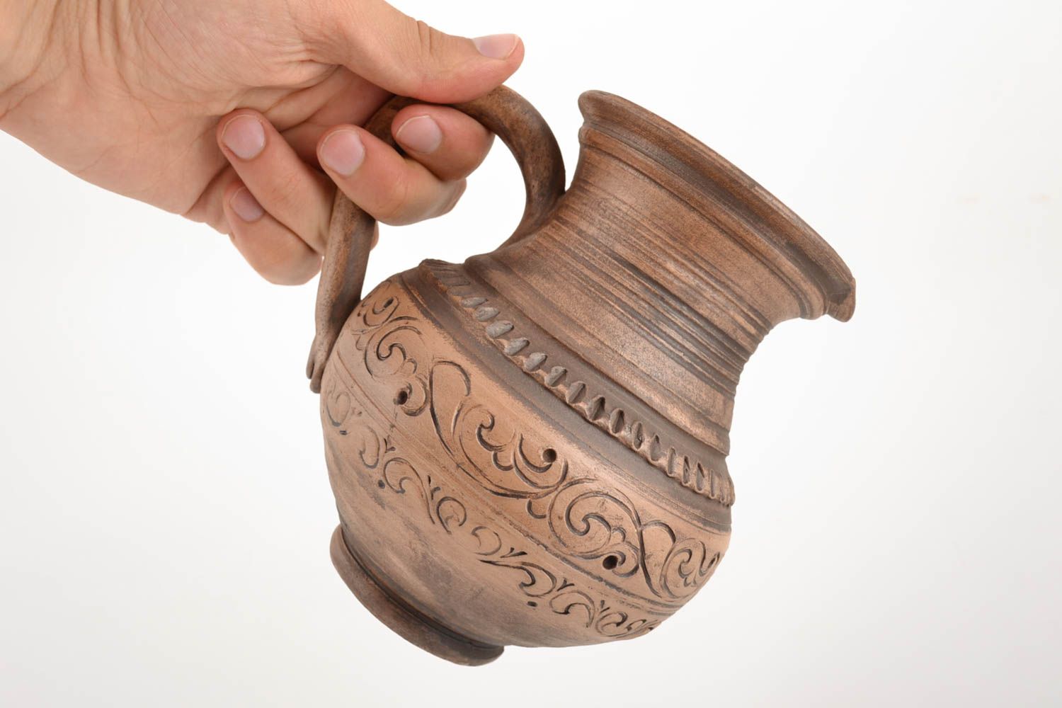 Handmade ceramic milk 25 oz pitcher 7 inches, 1 lb photo 4