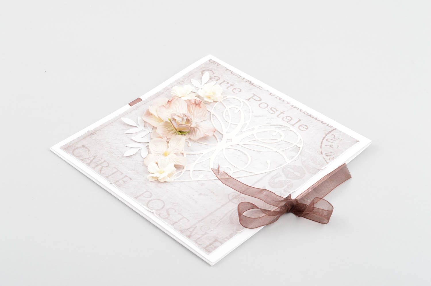 Enveloppe fait main Enveloppe design scrapbooking fleurs ruban Idée cadeau photo 2