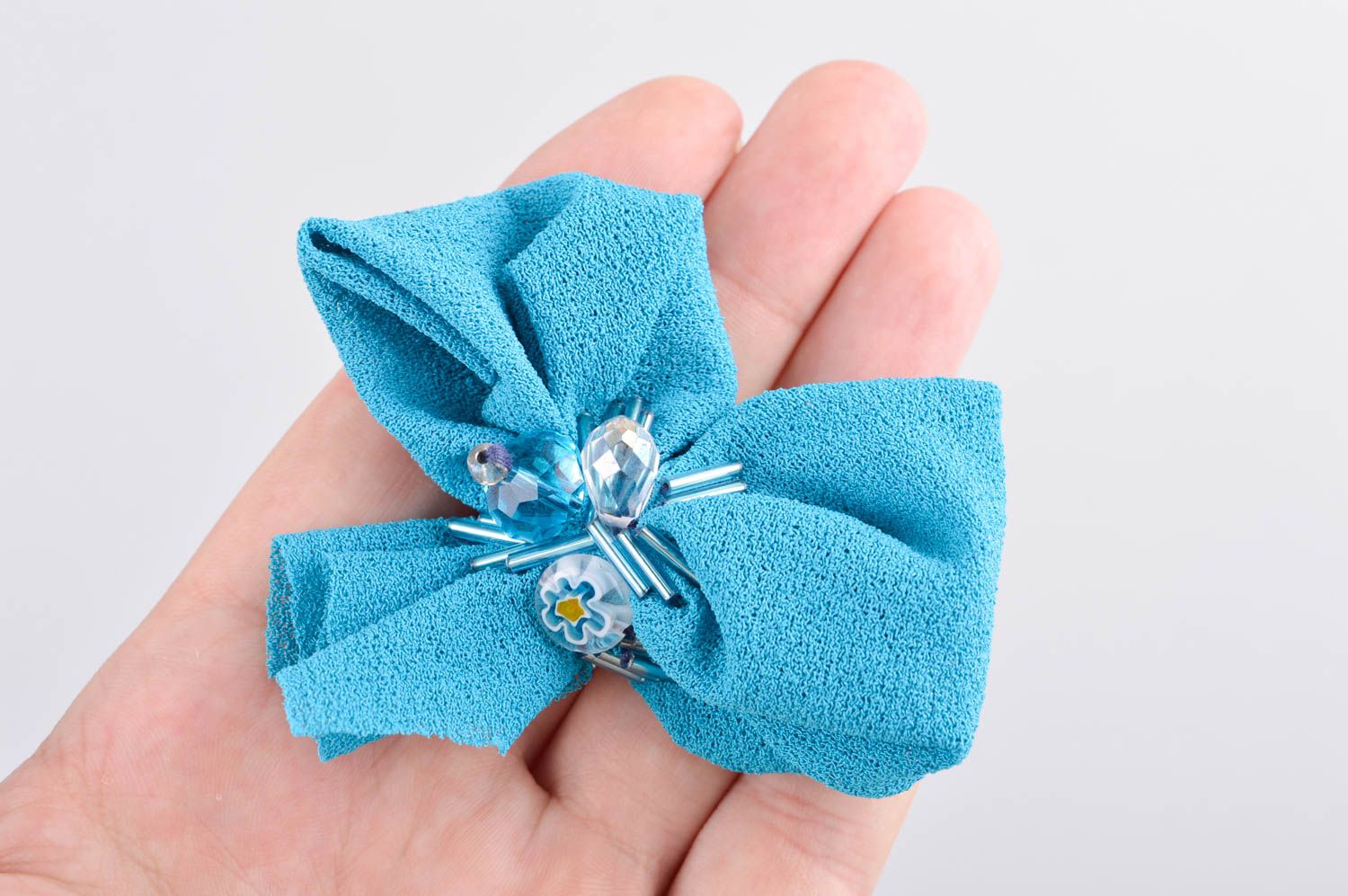 Broche artesanal de color azul accesorio de moda regalo original para mujer foto 5