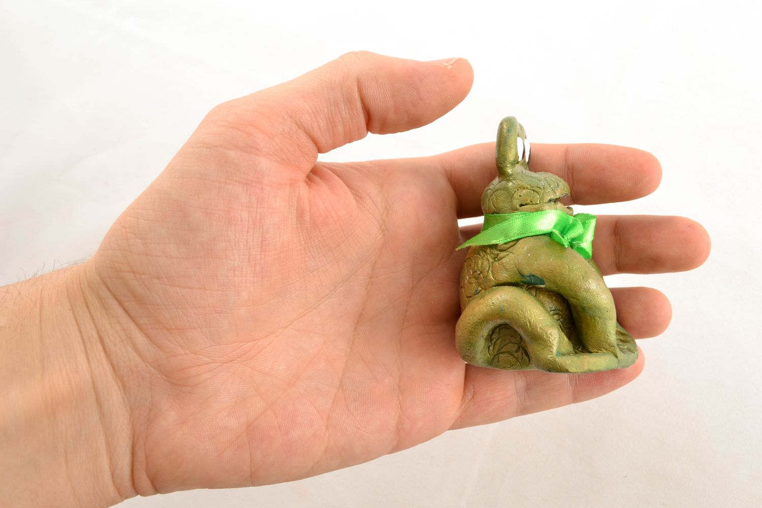 Statuina fatta a mano figurina rana in ceramica souvenir di terracotta foto 1