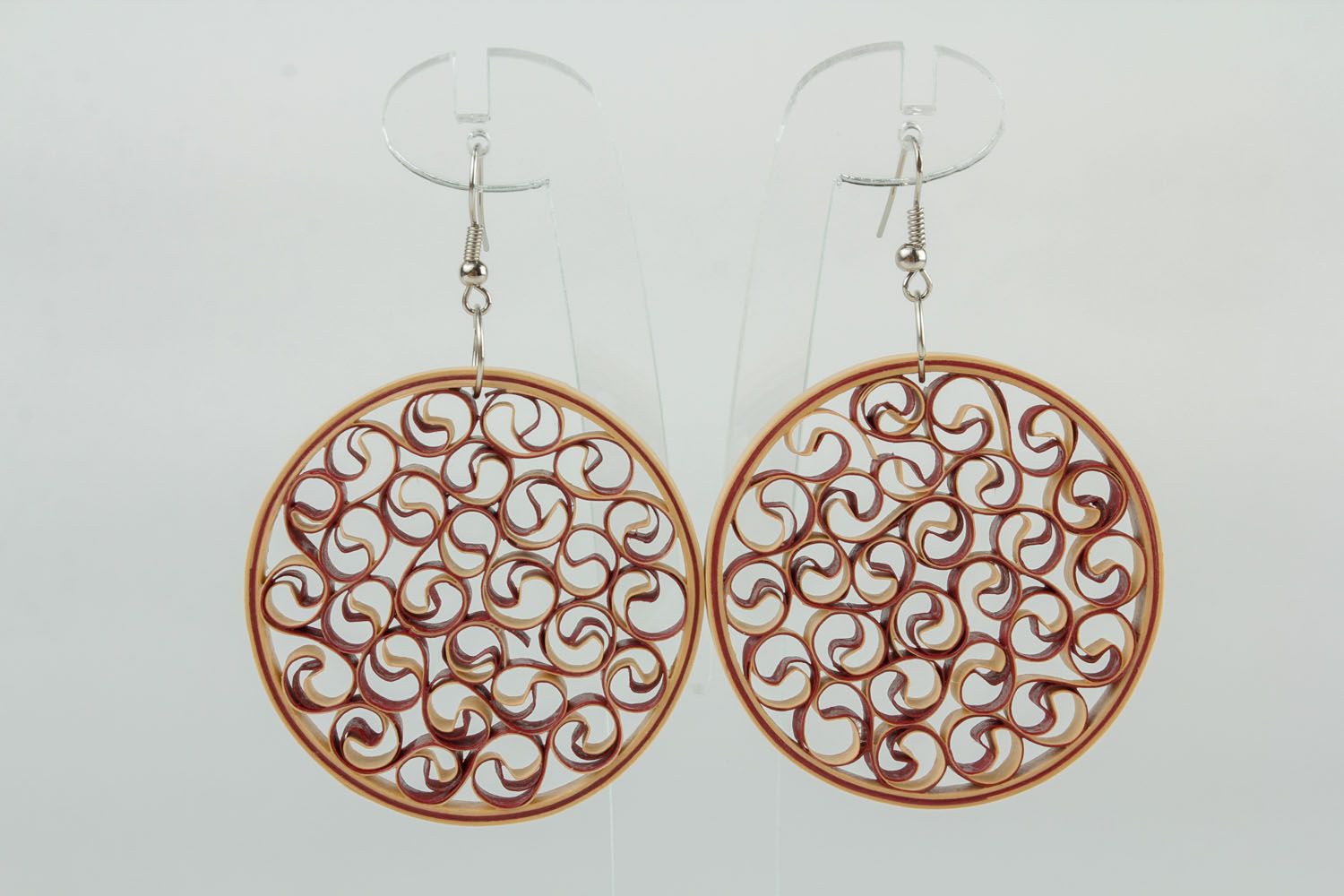 Large round quilling earrings photo 2