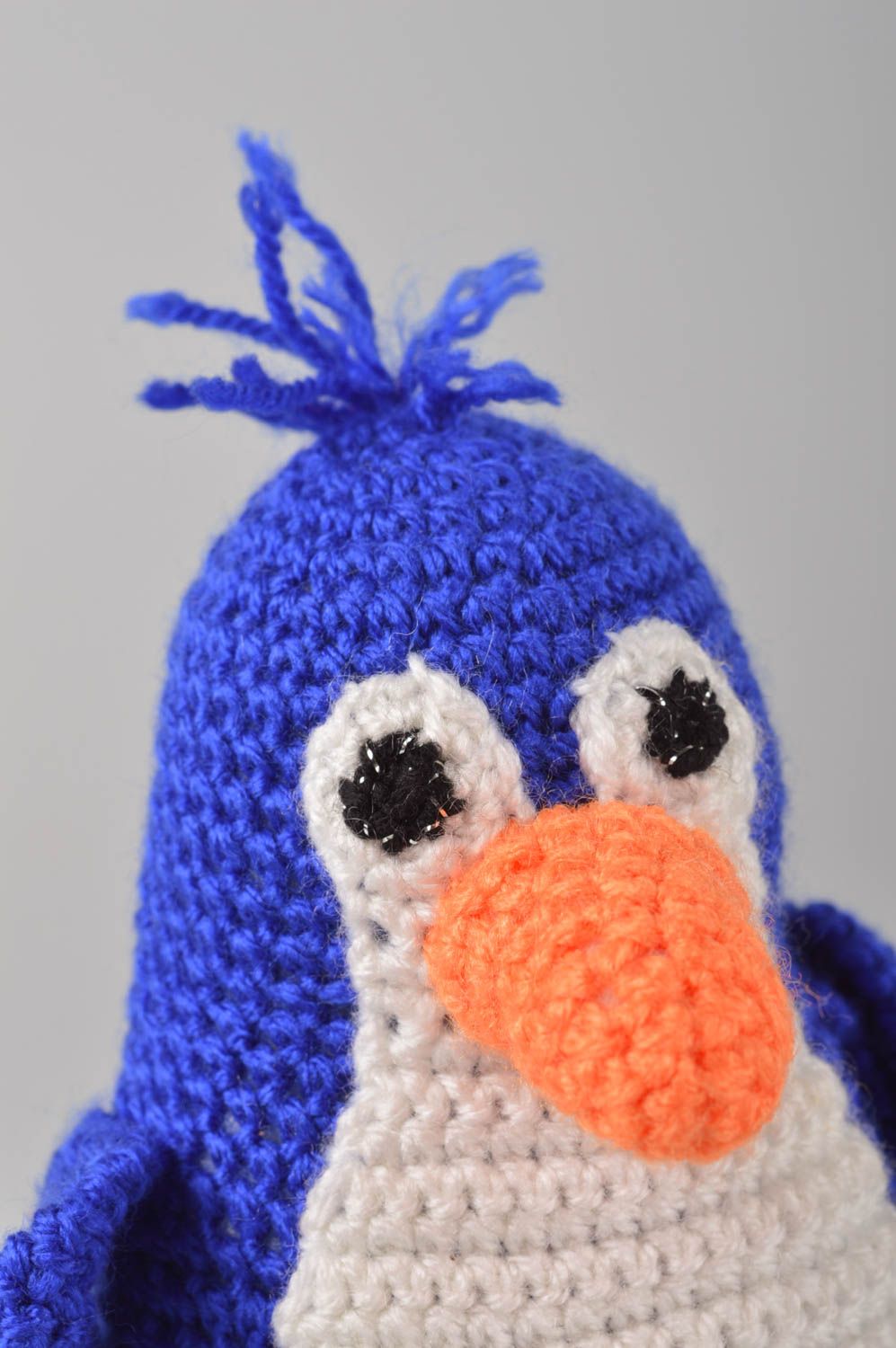 Jouet pingouin Peluche faite main tricotée au crochet sympa Cadeau enfant photo 2