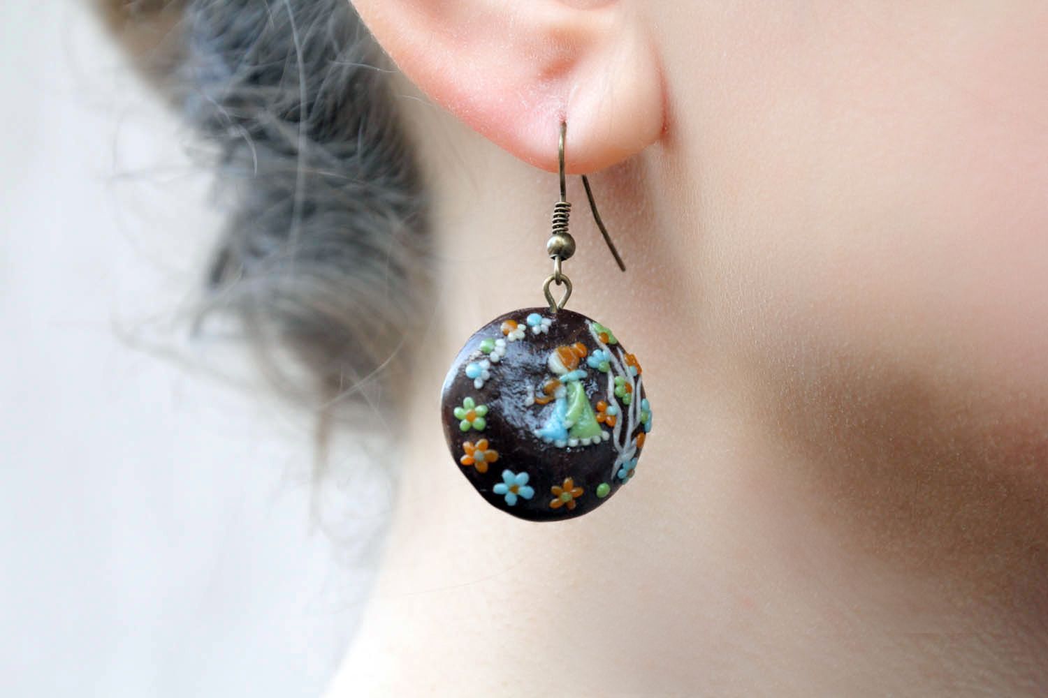 Earrings made ​​of polymer clay photo 5