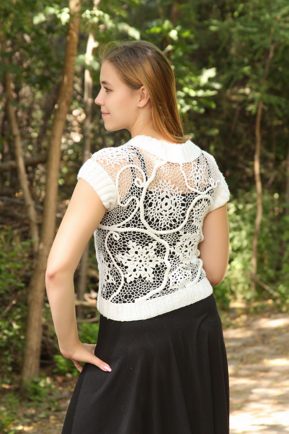 Knitted lace blouse photo 3