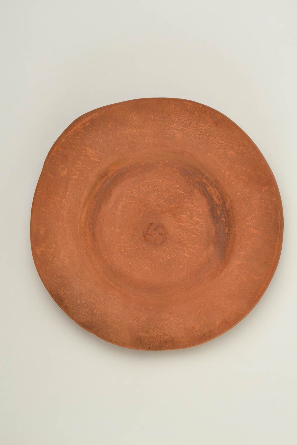 Unusual handmade clay plate ceramic plate dishware ideas table setting photo 3