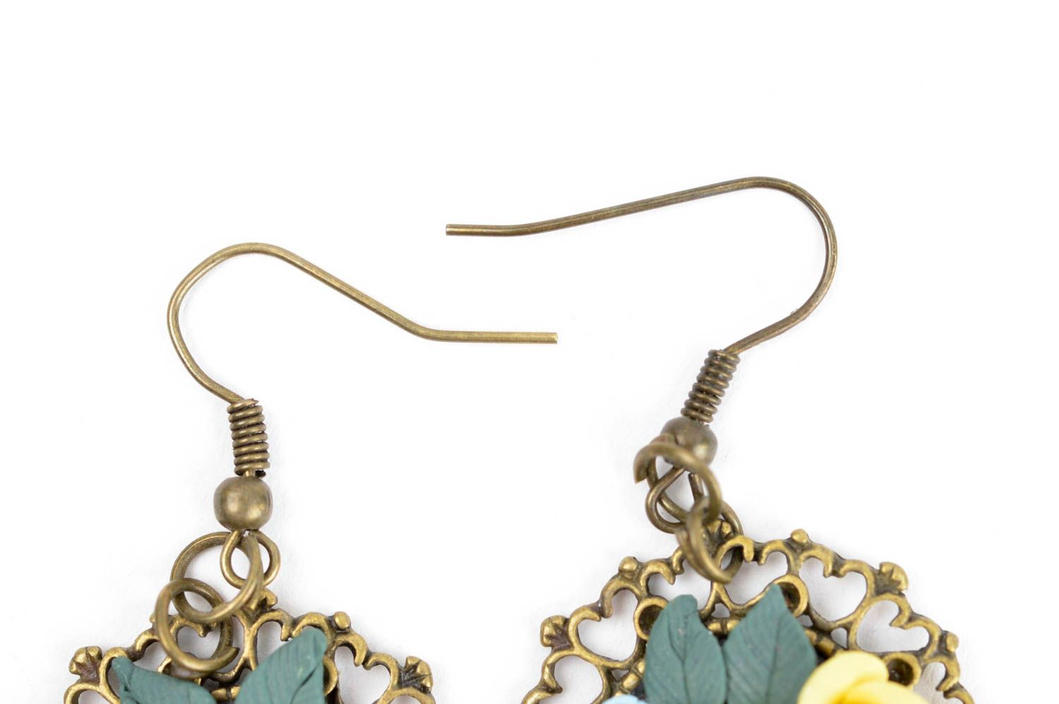 Handmade stylish jewelry elite designer earrings feminine unusual present  photo 4