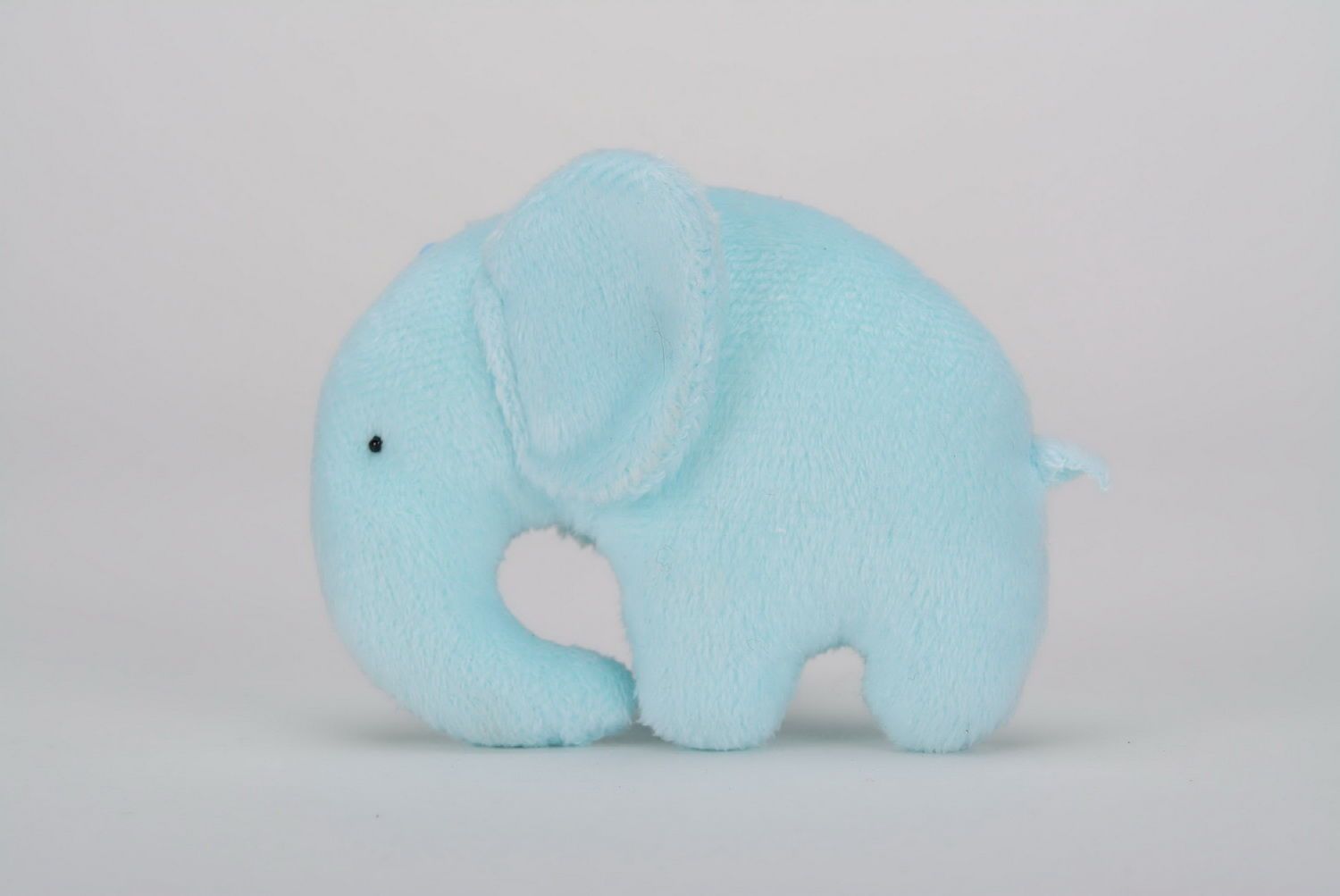 Kleines Kuscheltier aus Plüsch Blauer Elefant foto 5