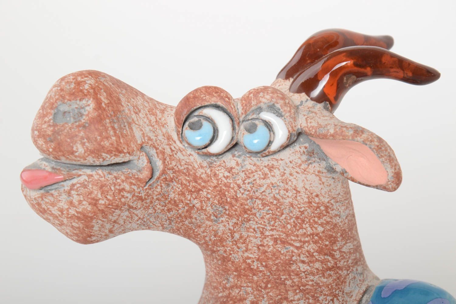 Tirelire céramique chèvre Tirelire fait main peinte originale Cadeau pour enfant photo 3