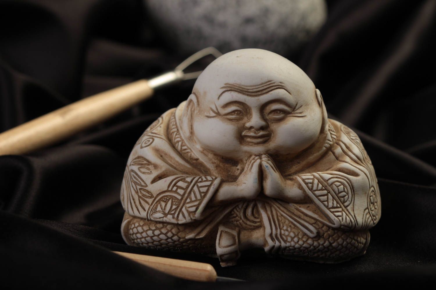 Figura de decoración artesanal elemento decorativo regalo original Hotei  foto 1